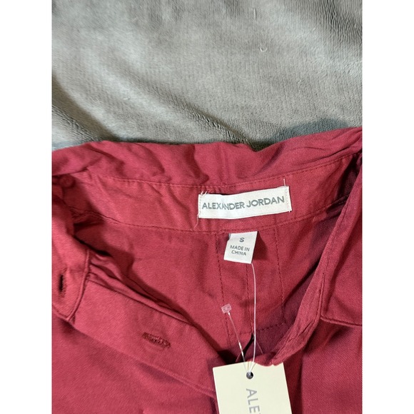 NWT Alexander Jordan Size Small Button‎ Down Shirt Formal Mauve Dusty Red - Picture 2 of 7